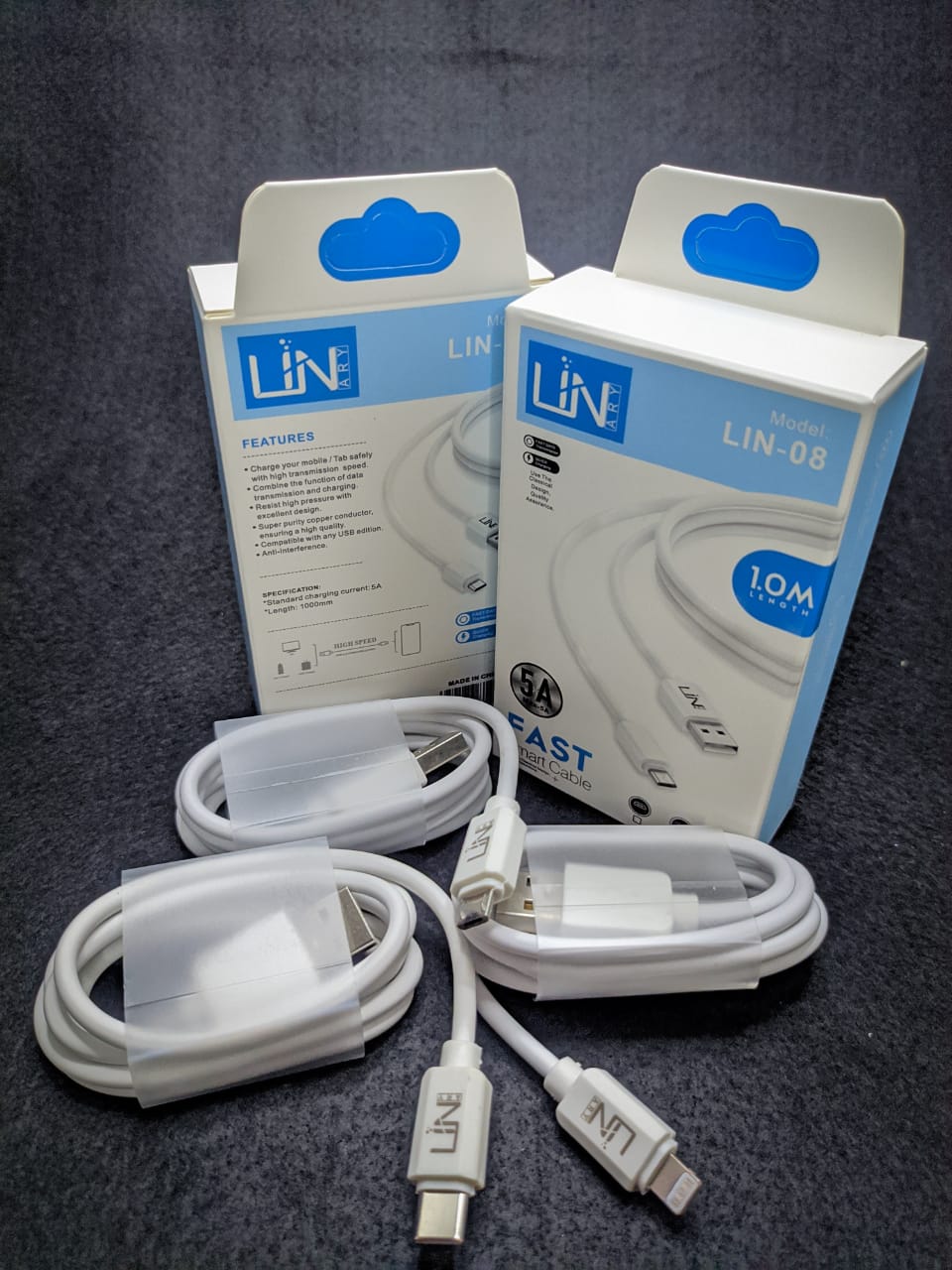 KABEL DATA LIN 08 PACK ISTIMEWA TYPE C USB 2.1A